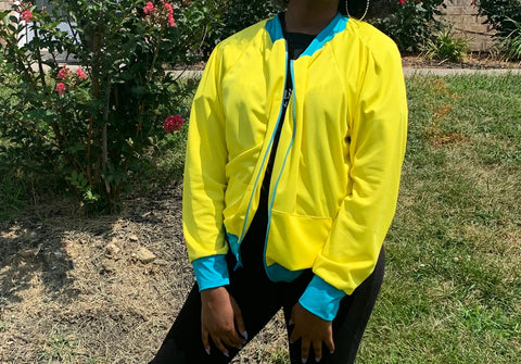 Active jacket, yellow, teal